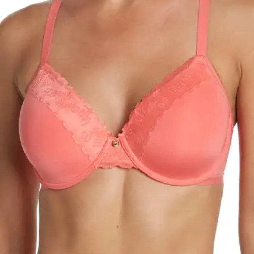 NWT Natori Refined Contour Underwire Bra 34C PAPAYA
